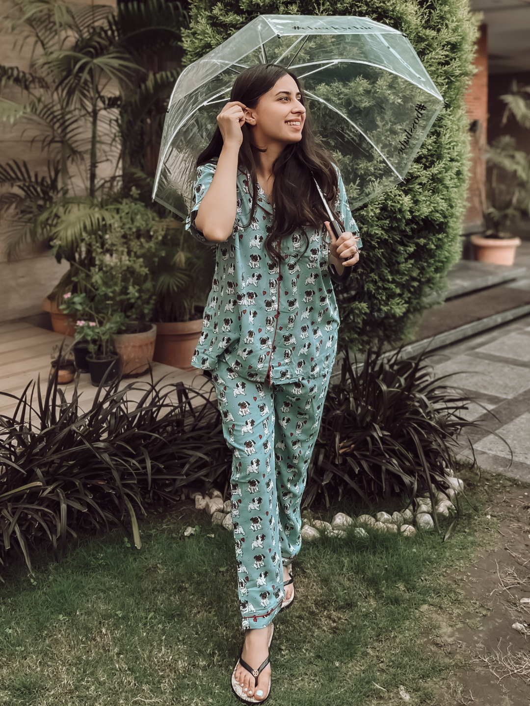 Printed cotton night discount suit