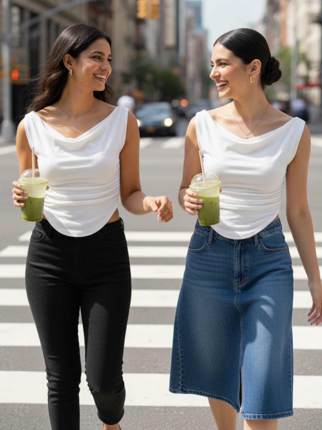 Cotton Stretchable Draped Crop Top