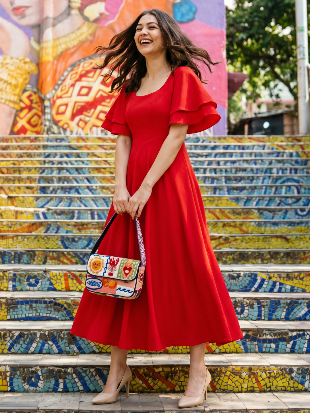 Flare Dresses Red Dress Flipkart Buy TRAQUILA Women Fit And Flare Dress  Dresses For Women