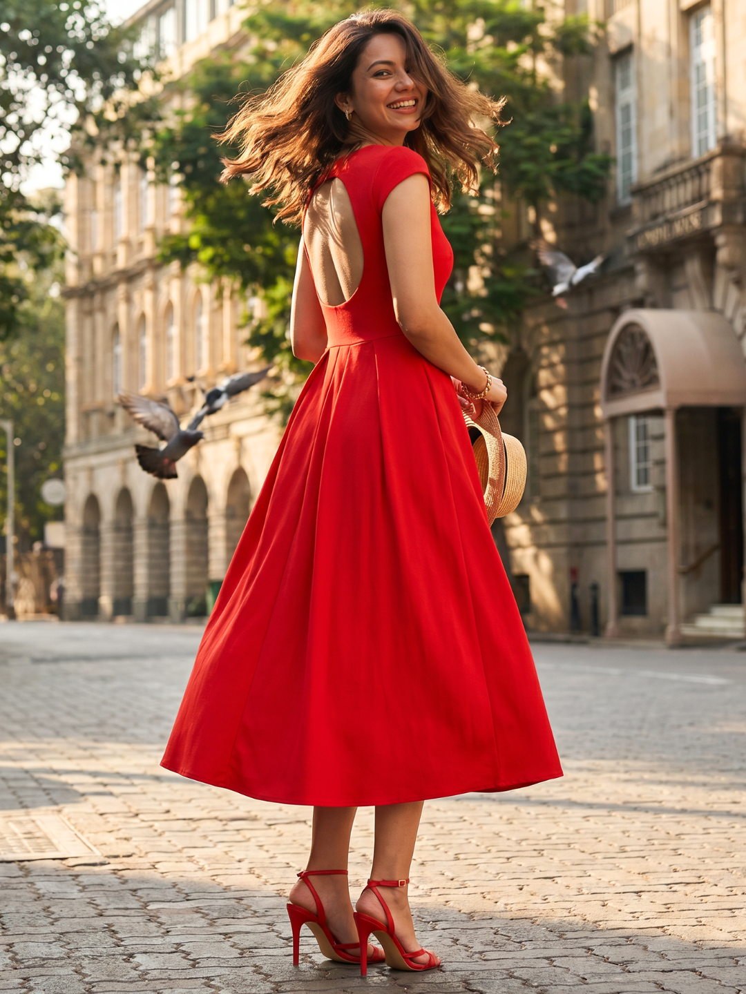 Stretchable Backless Midi Dress Stretchable Backless Midi Dress