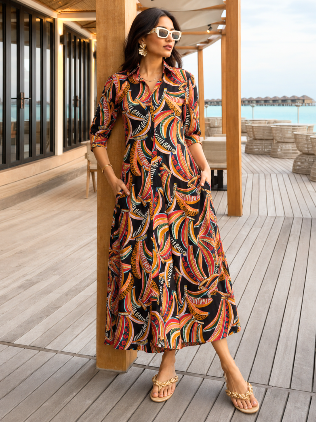 front pleated dress Cotton Midi Our Hopeful Home: How _alt_lockwood Size:XL 17.5