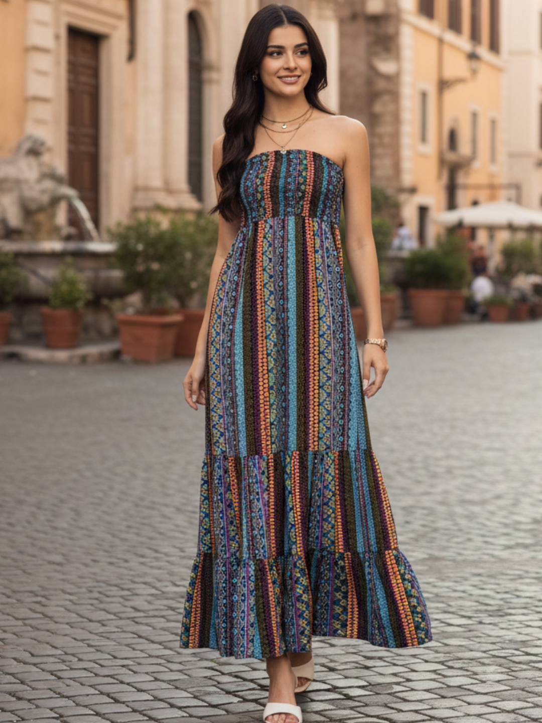 strapless smocked maxi dress Strapless Smocked Maxi Dress