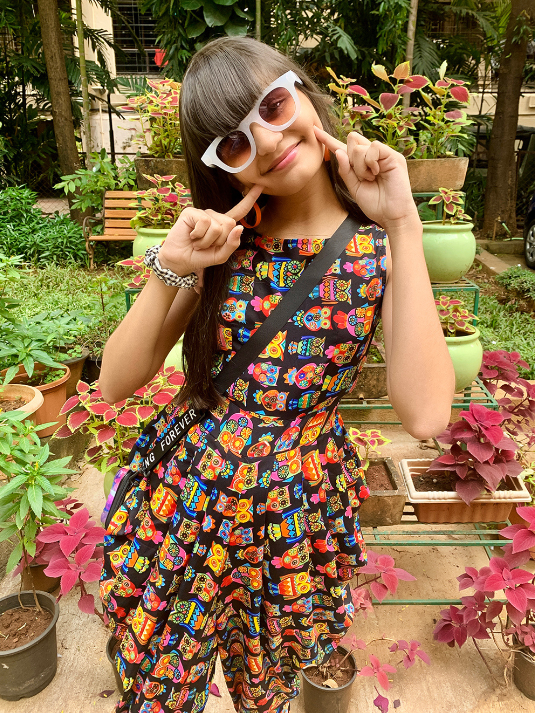 Elasticated Polka Print Dhoti Jumpsuit for Girls - Uptownie