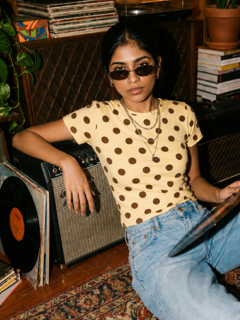 180 GSM Cotton Lycra Polka Tee