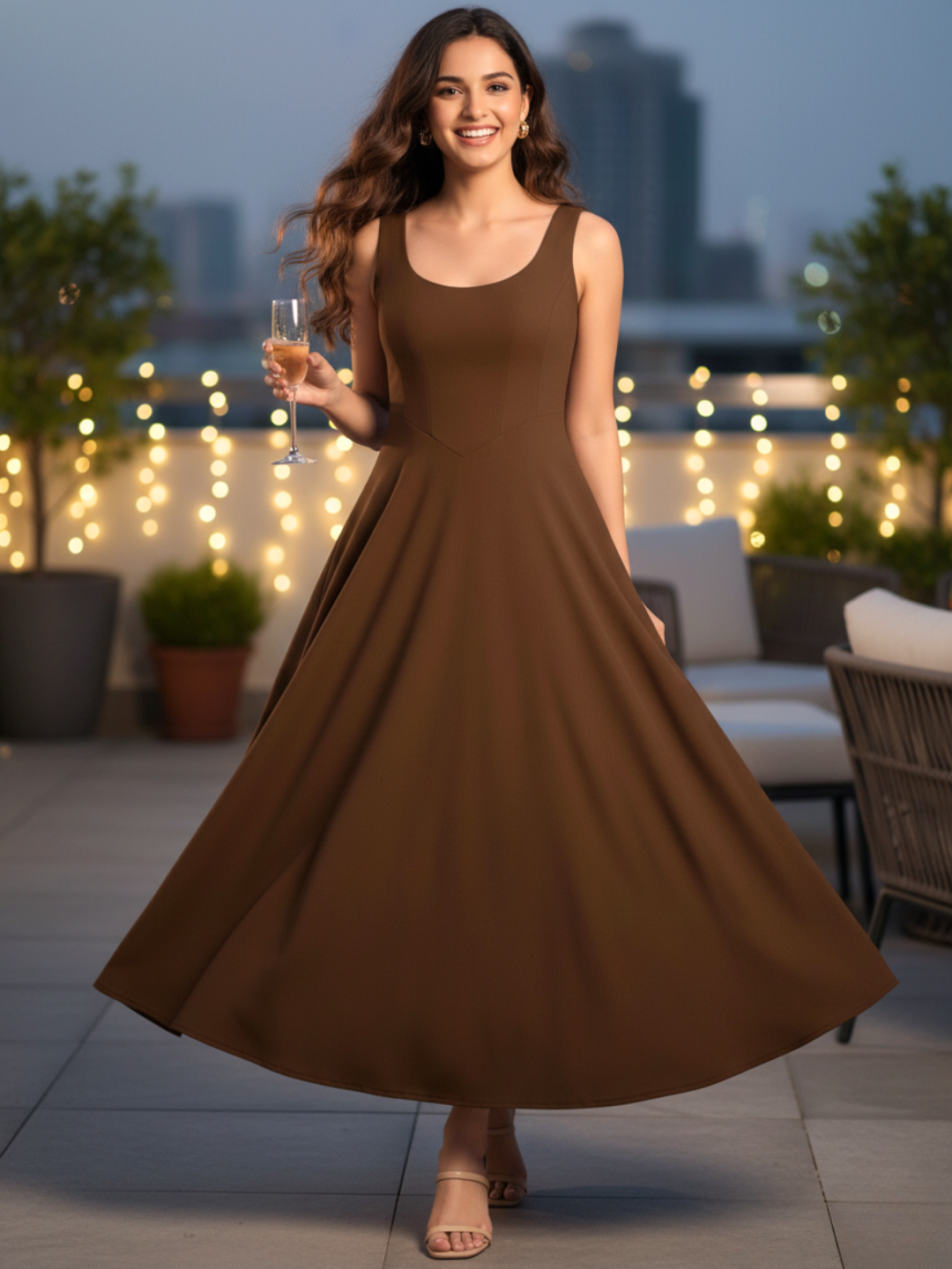 Stretchable Corset Fit & Flare Midi Dress Stretchable Corset Fit & Flare Midi Dress