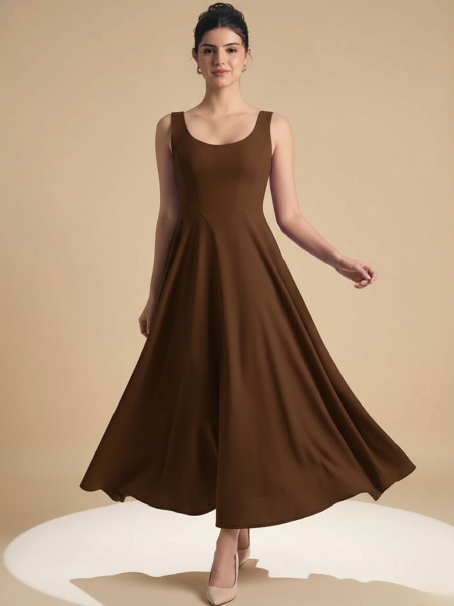 Stretchable Corset Fit & Flare Midi Dress