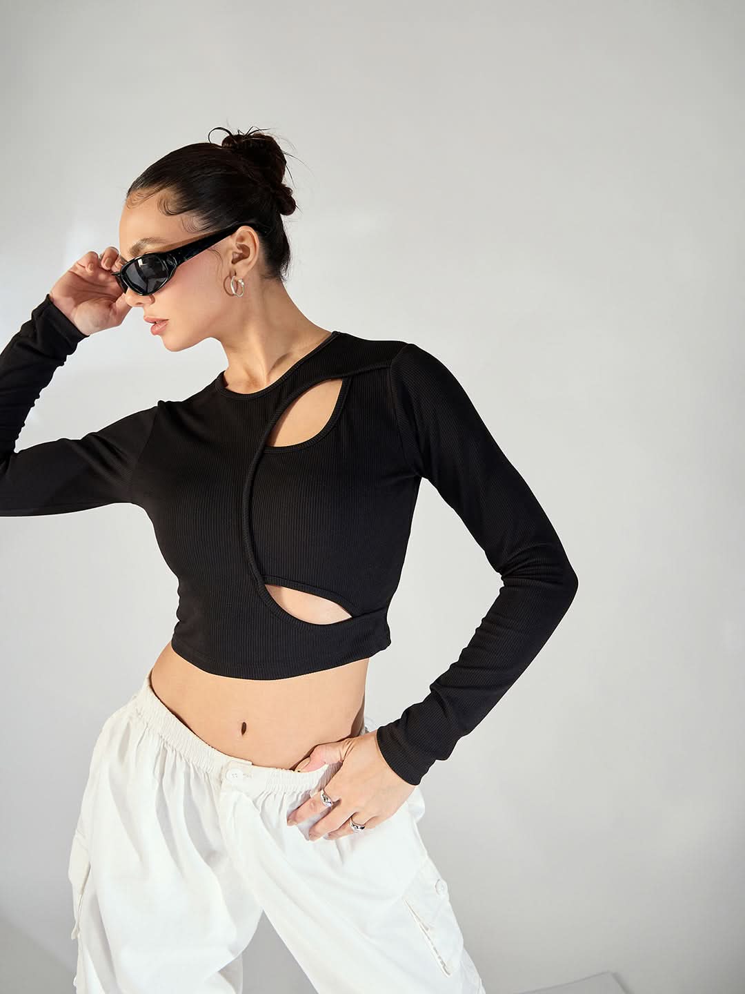 トップス epine U cut frill layered rib tops epine（エピヌ）の「U cut frill layered rib tops（シャツ