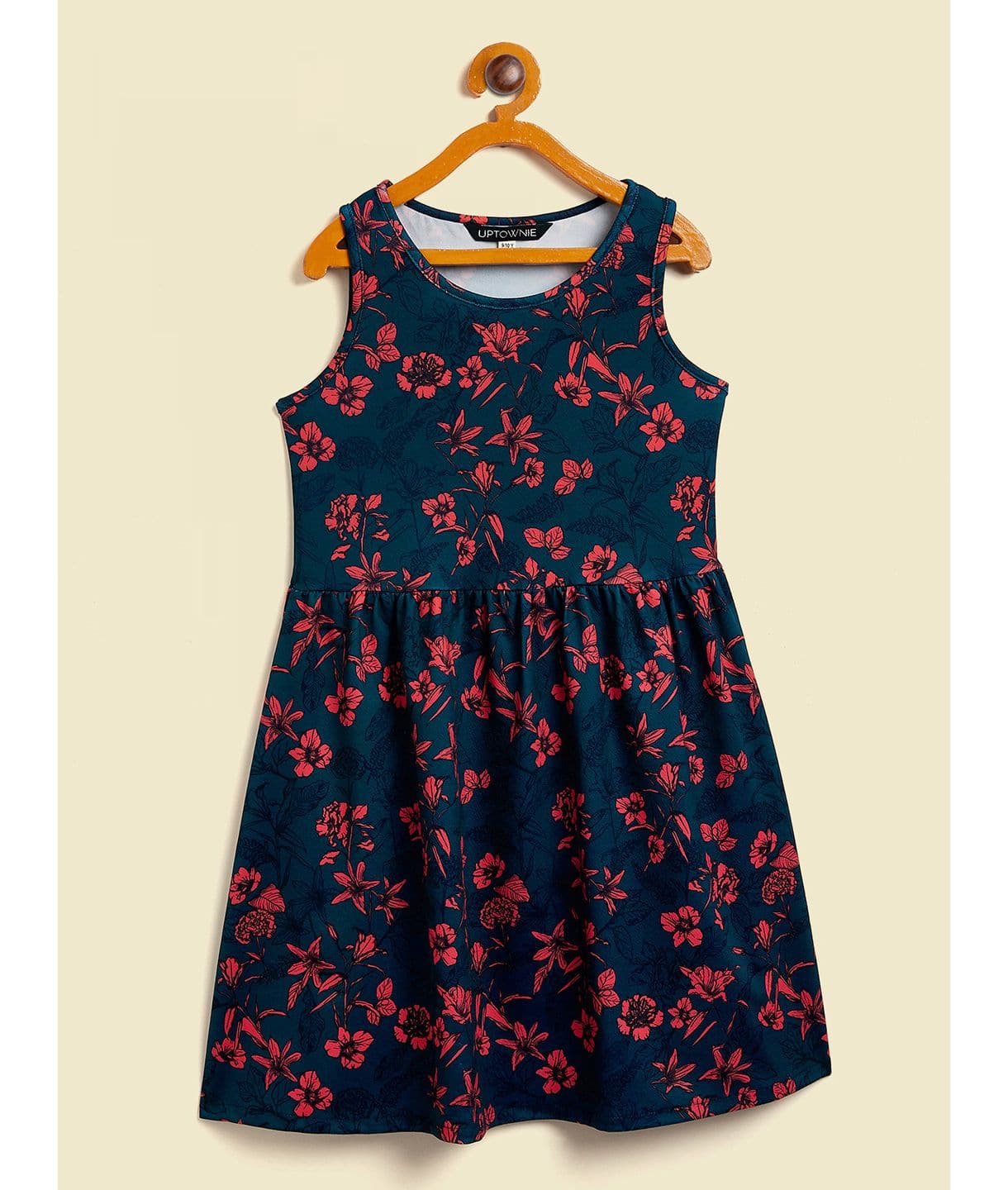 Floral Printed Sleeveless Dress for Girls - Uptownie
