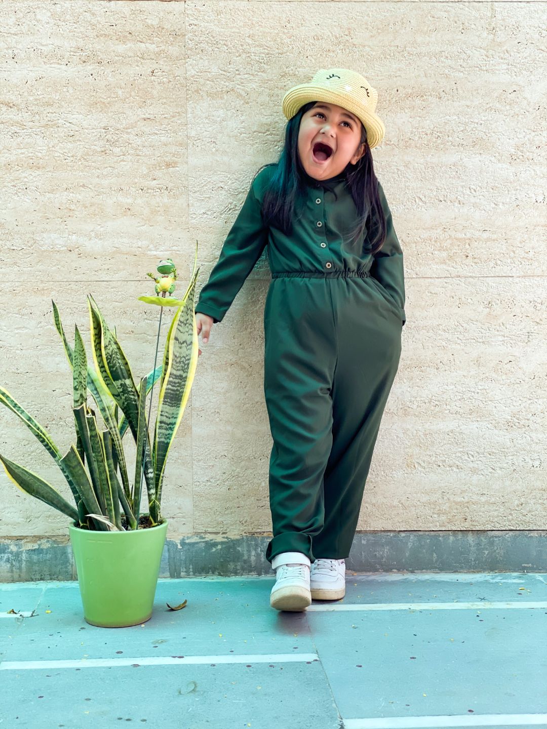 Girls cheap green jumpsuit