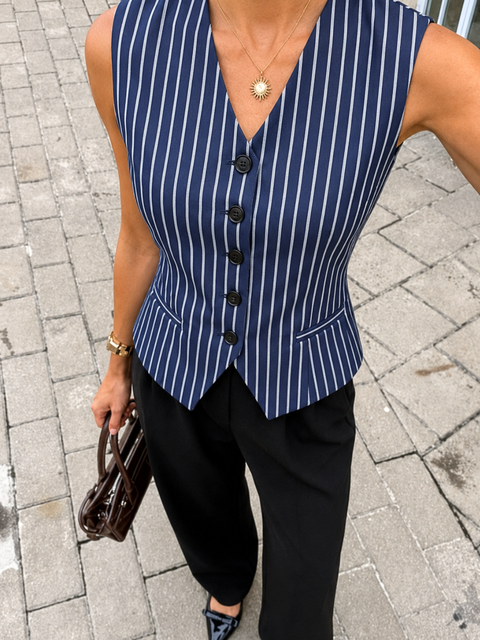 Pure Linen Sleeveless Waistcoat