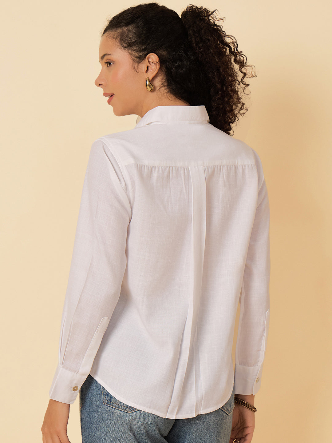 All Over Embroidered Linen Shirt - Uptownie