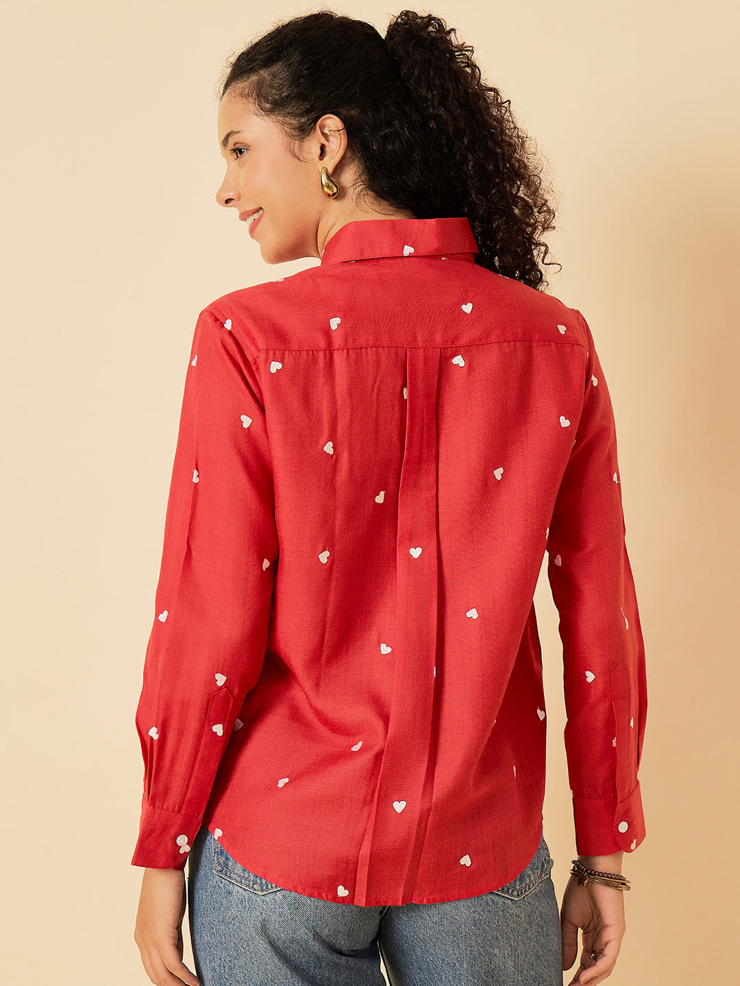All Over Embroidered Linen Shirt - Uptownie