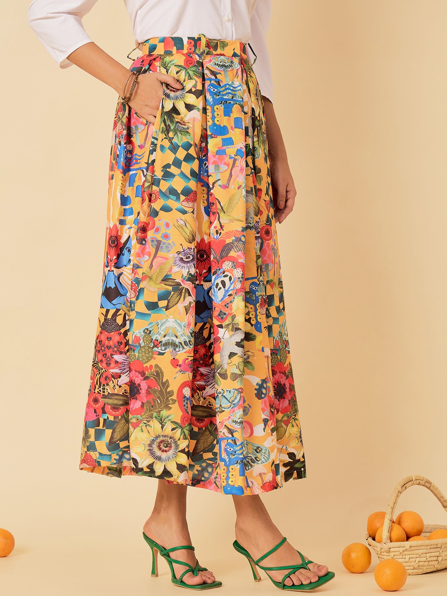 【完売品美品】8YARDS EDGE COLOR Pleated Skirt 8yards EDGE COLOR Pleated Skirt