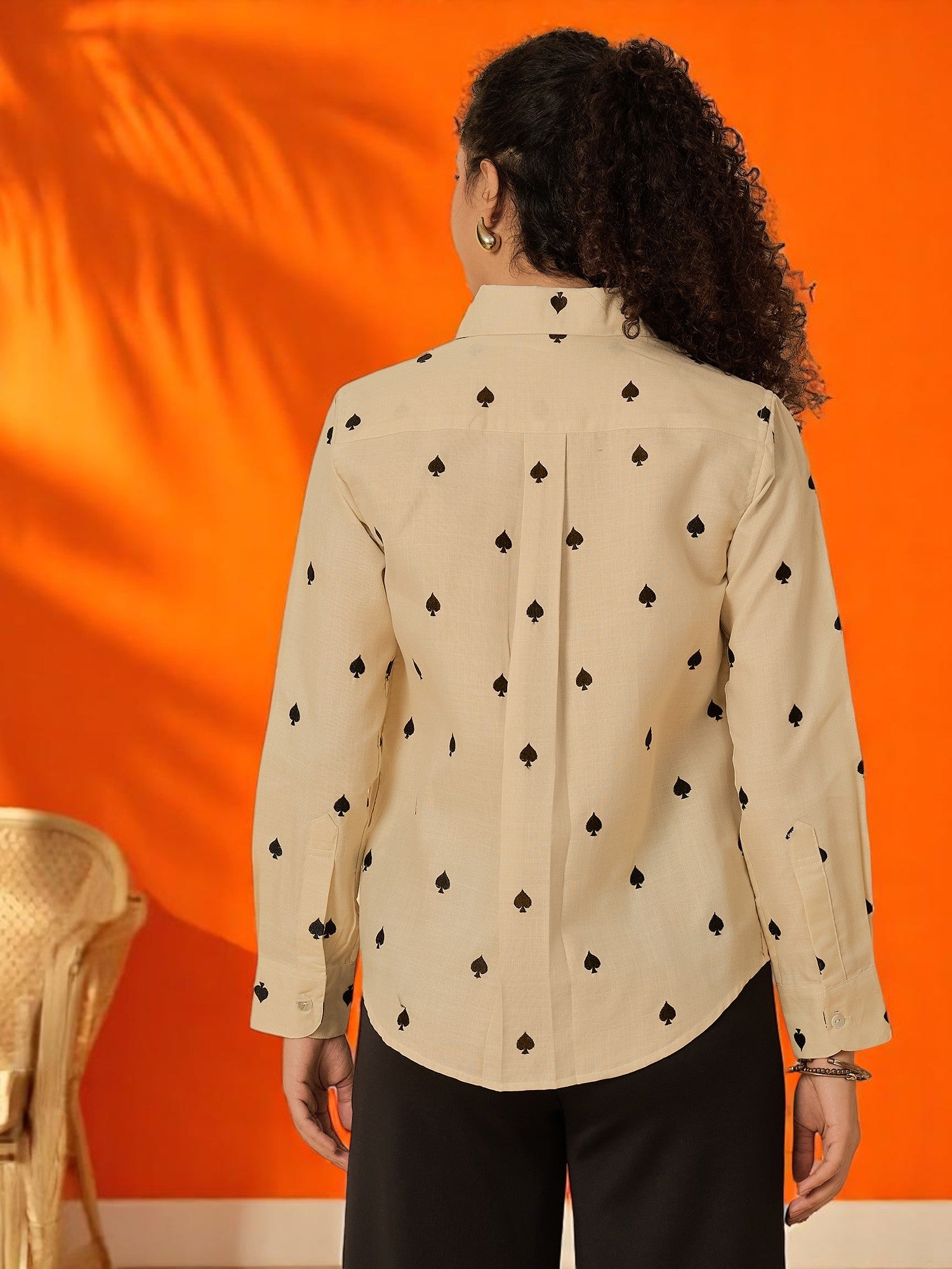 All Over Embroidered Linen Shirt - Uptownie