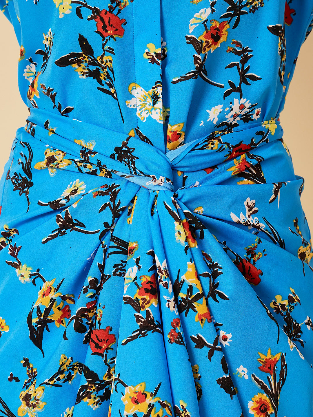 Printed Shirt with Front Twist Skirt Co-ord Set - Uptownie