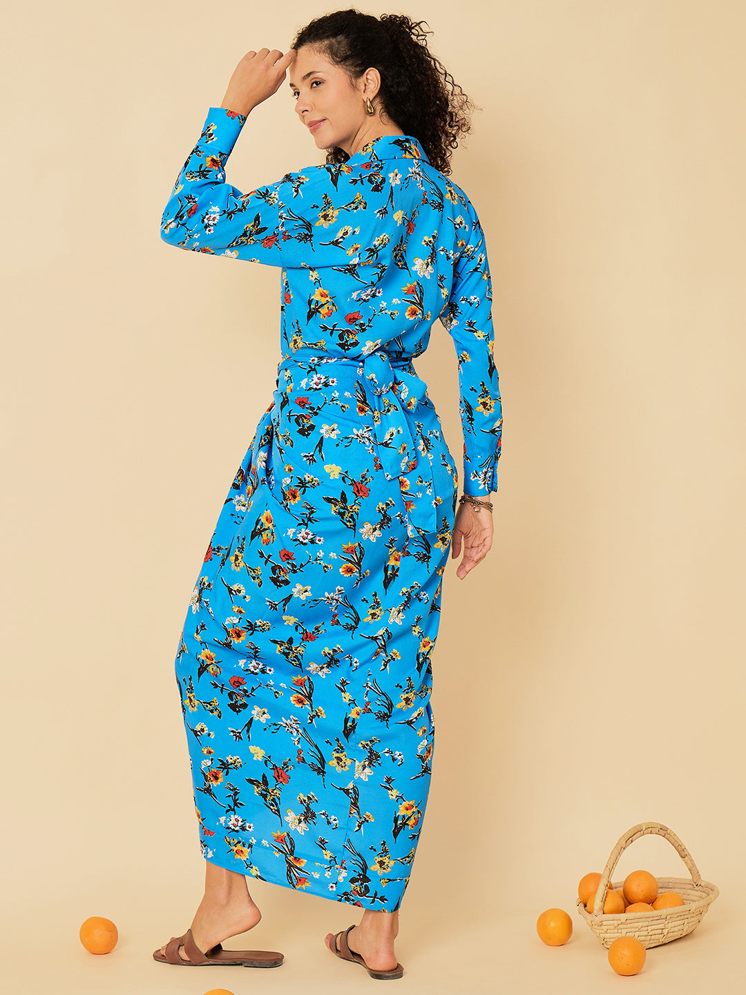 Printed Shirt with Front Twist Skirt Co-ord Set - Uptownie