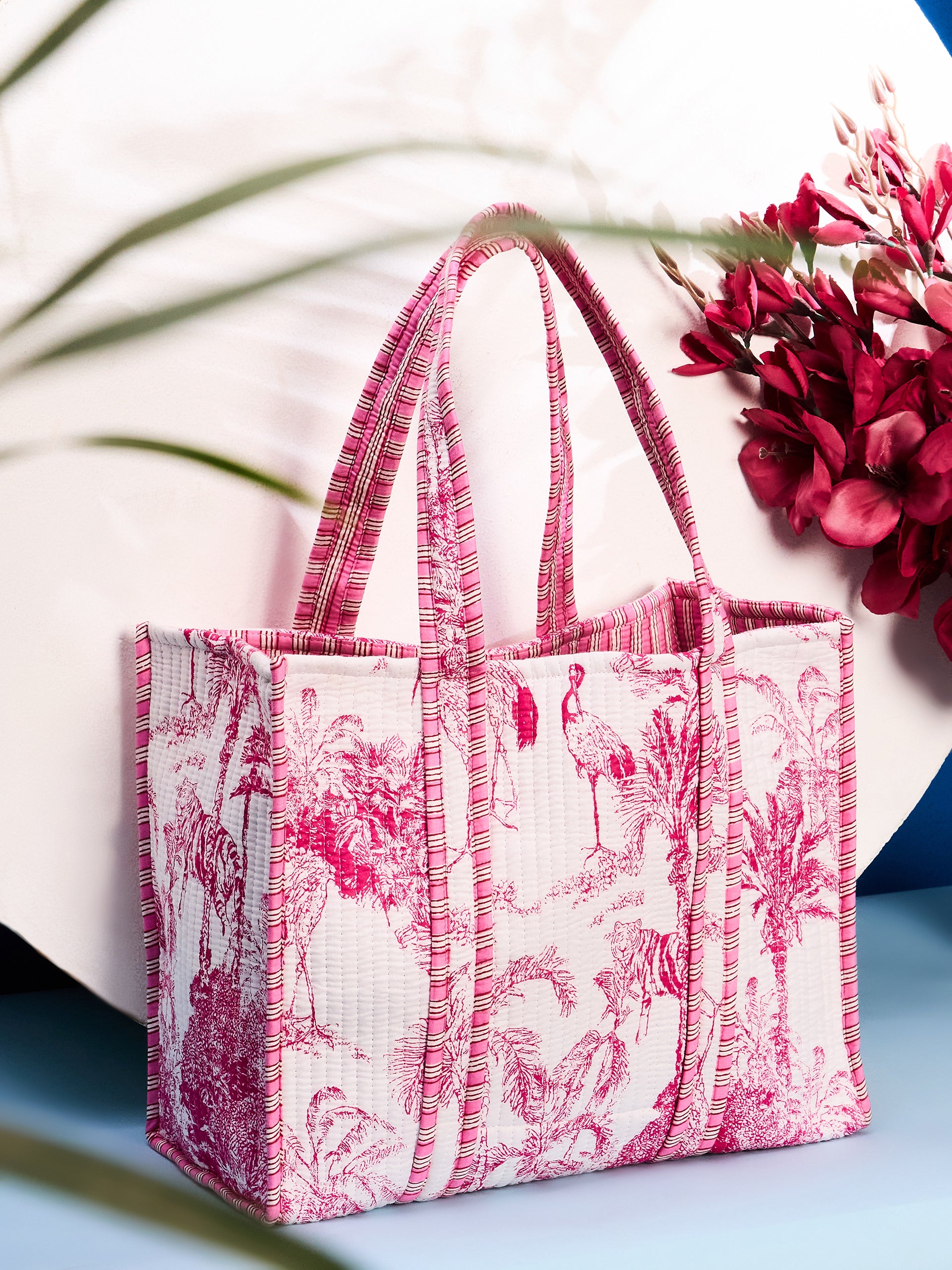 ★TOUT Y EST★ Lettering Quilted Small Flap Tote Bag Pink FA Personalized Quilted Tote Bag | Marleylilly