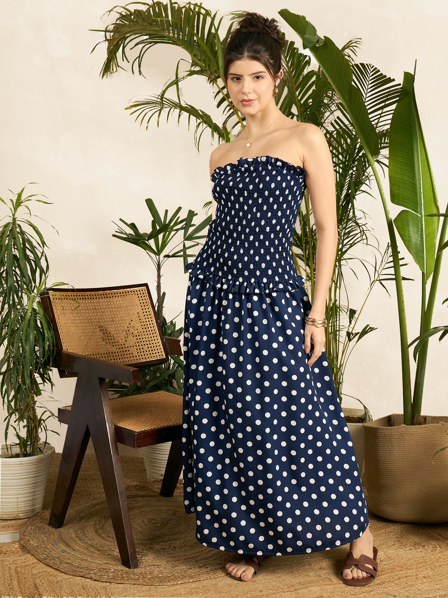 Smocked Drop Waist Off Shoulder Dress - Uptownie