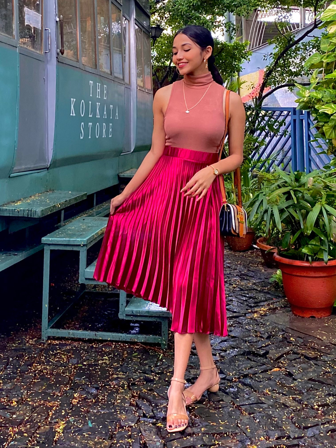 Pleated Midi Skirt - Uptownie