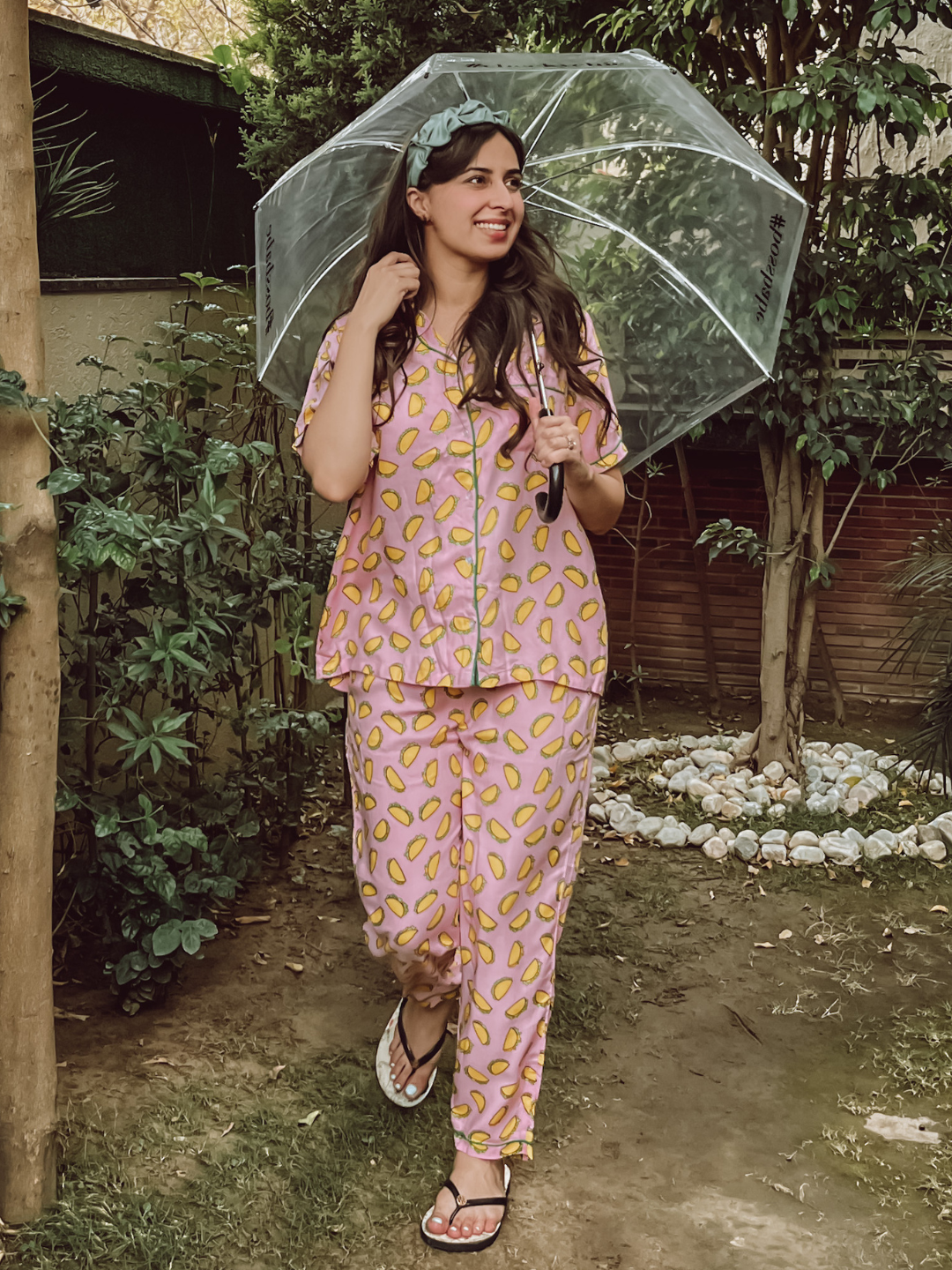 Printed Cotton Night Suit - Uptownie