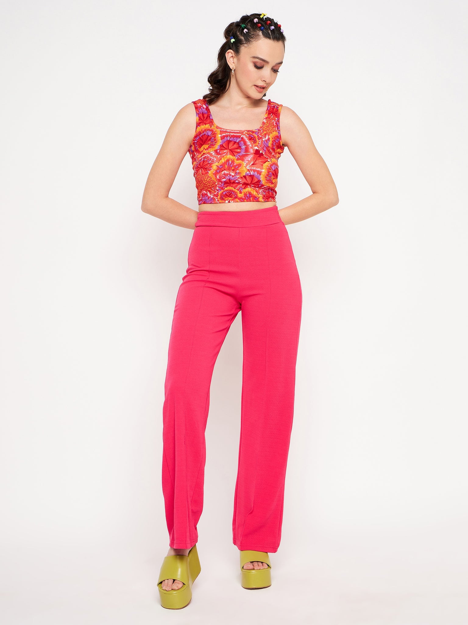 High Waisted Stretchy Parallel Pants - Uptownie