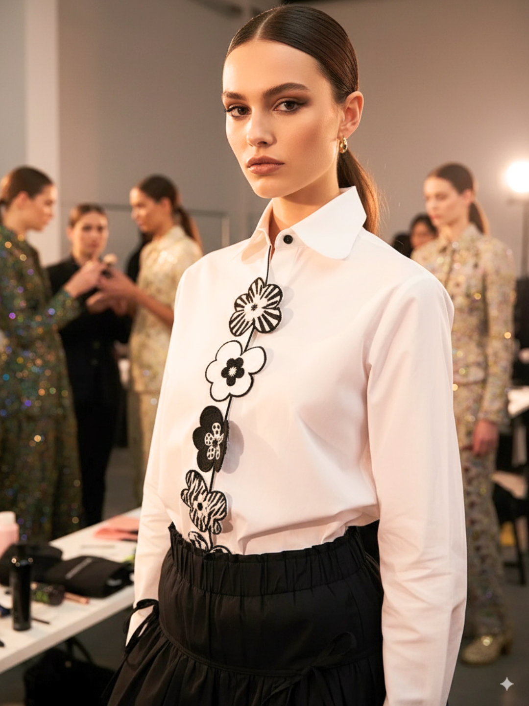 Embroidered Applique Cotton Shirt - Uptownie