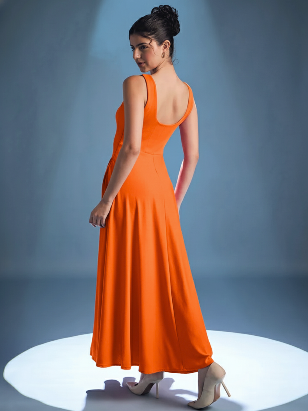 Stretchable Corset Fit & Flare Midi Dress