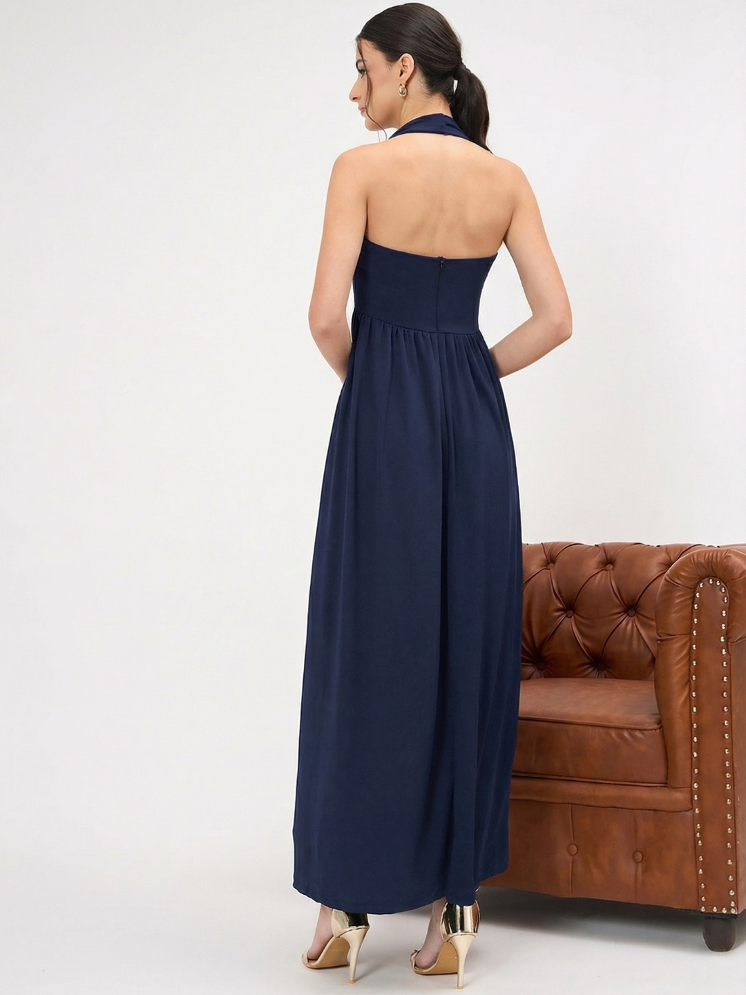 Stretchable Halter Neck Maxi Dress