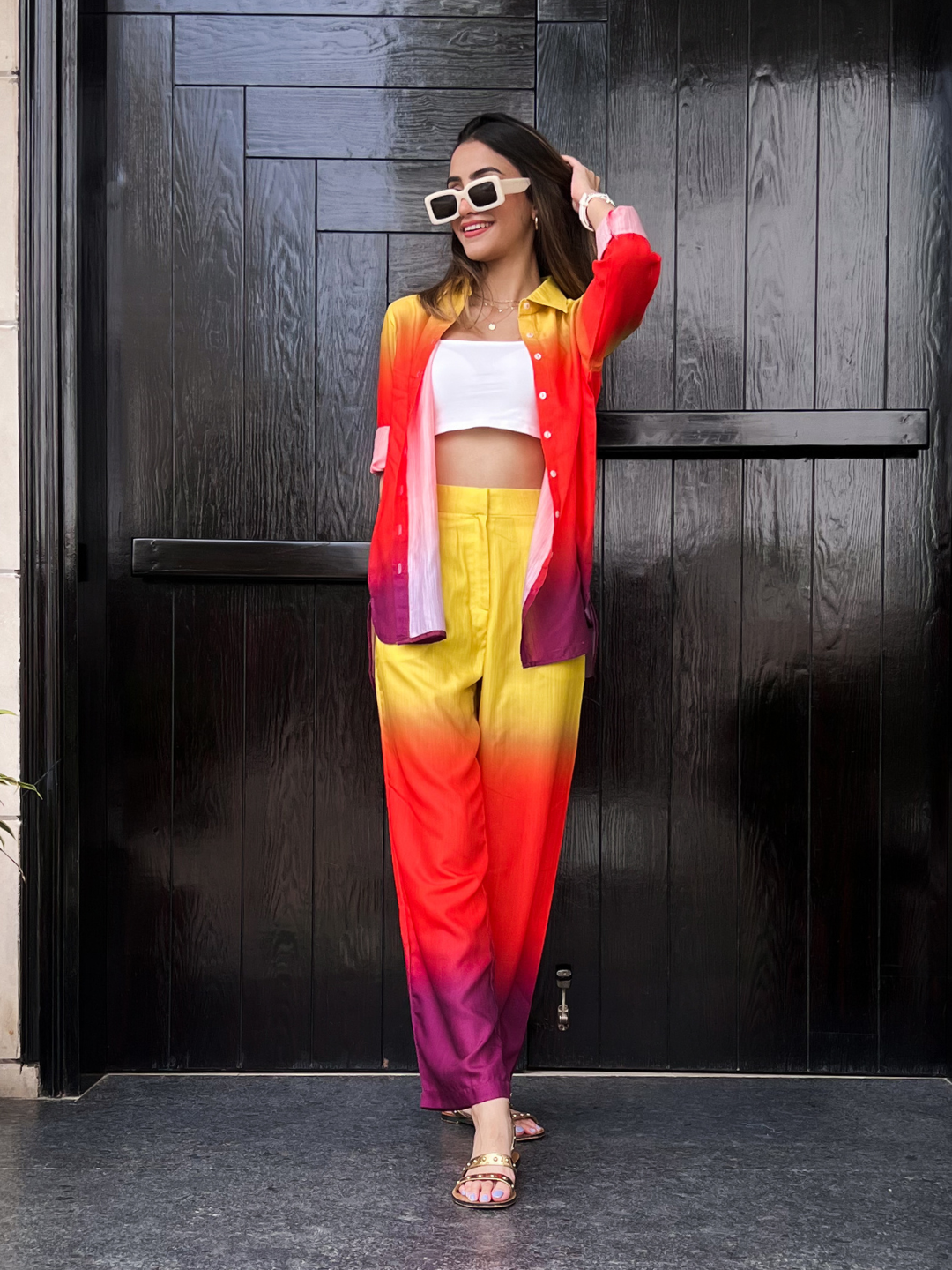 The Alia Set Shaded Cotton Linen 2 Piece Set