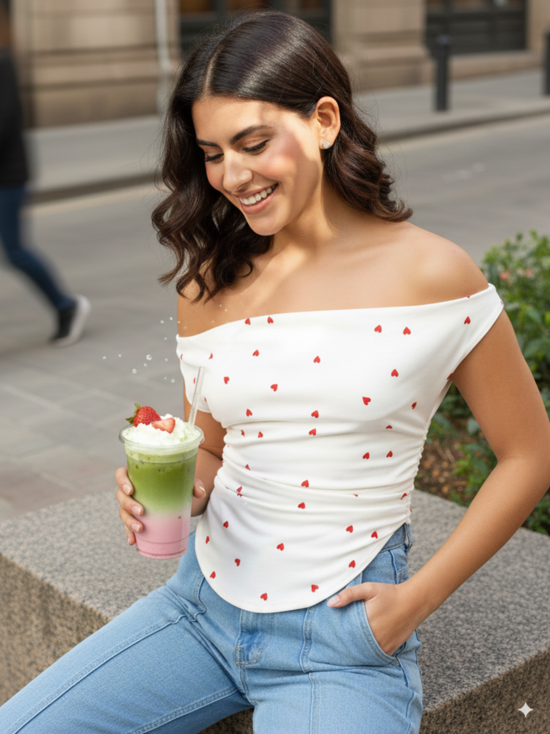 Printed Cotton Stretchable Draped Crop Top - Uptownie