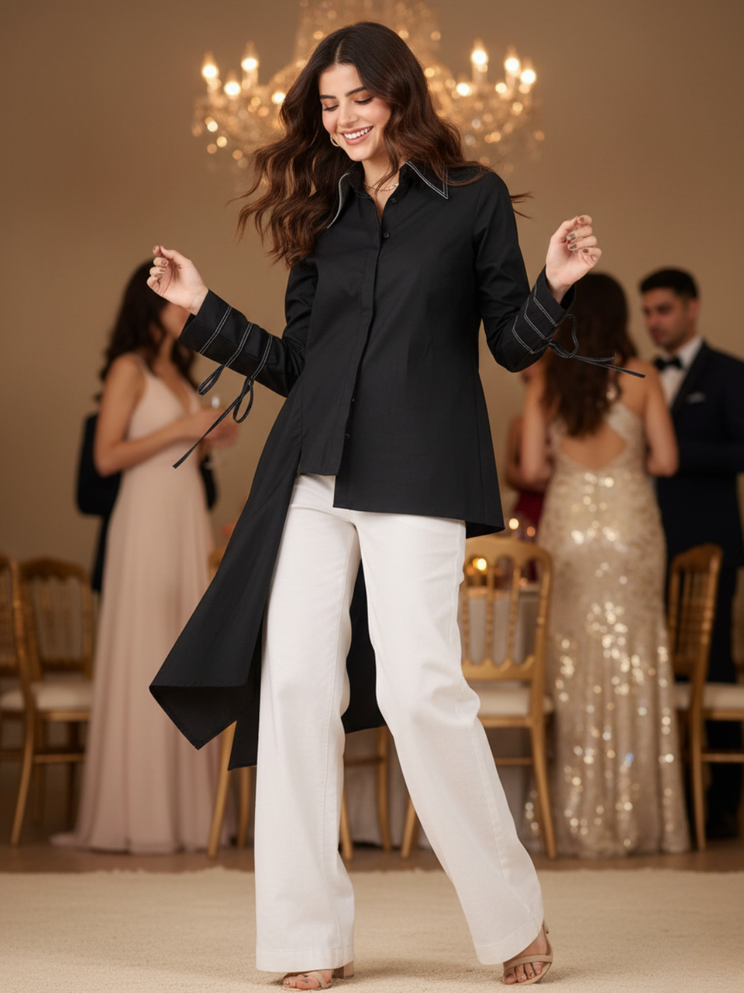 Cotton Asymmetrical Drape Shirt - Uptownie