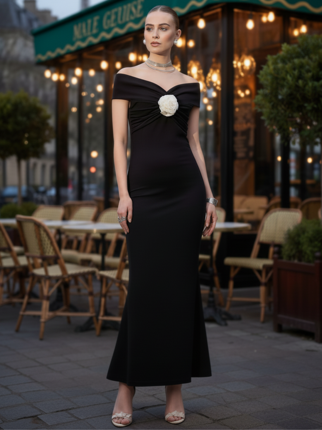 Off Shoulder Rose Dress