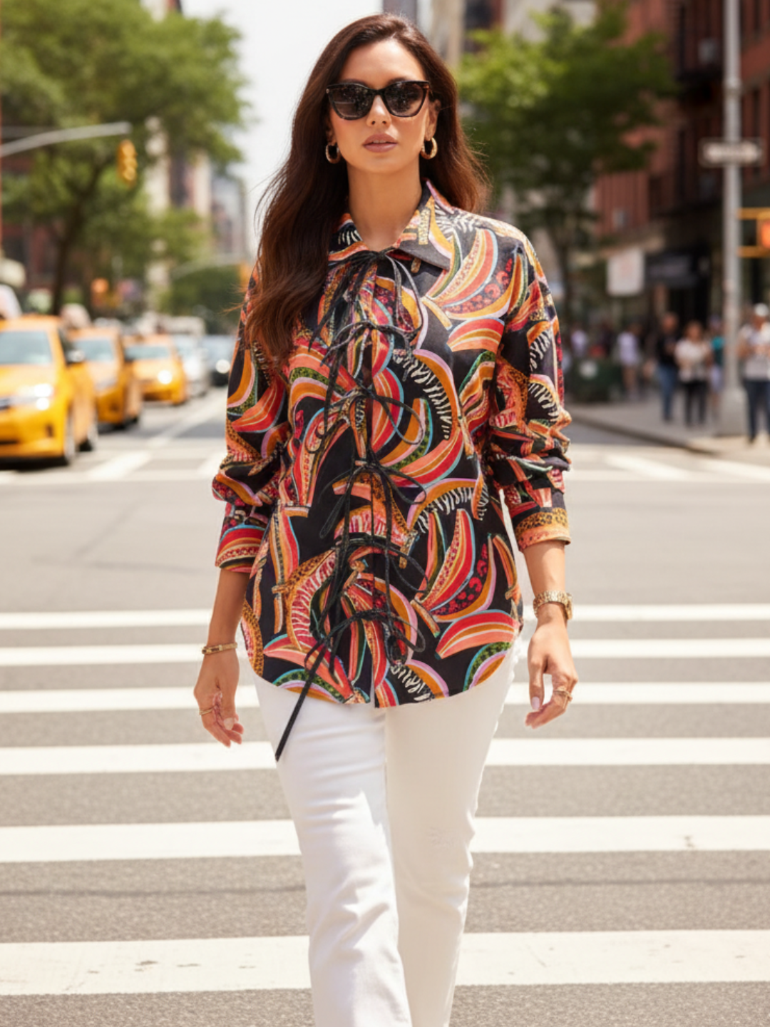Printed Tie-Up Full Sleeve Cotton Shirt - Uptownie
