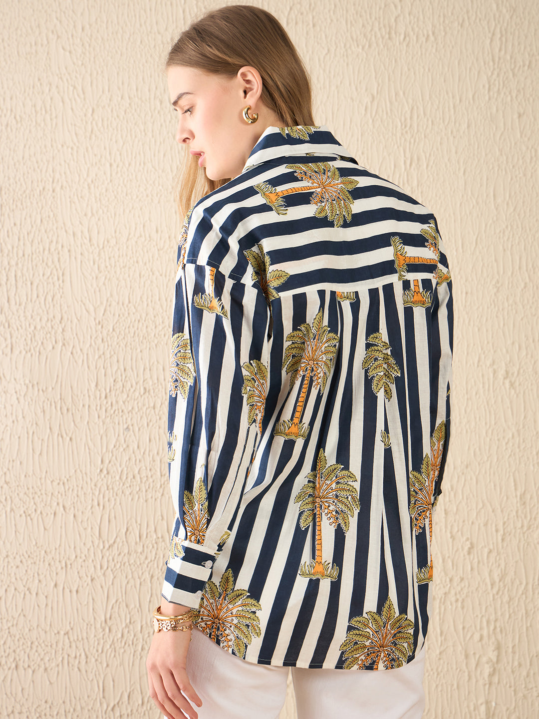 Printed Asymmetrical Cotton Shirt - Uptownie