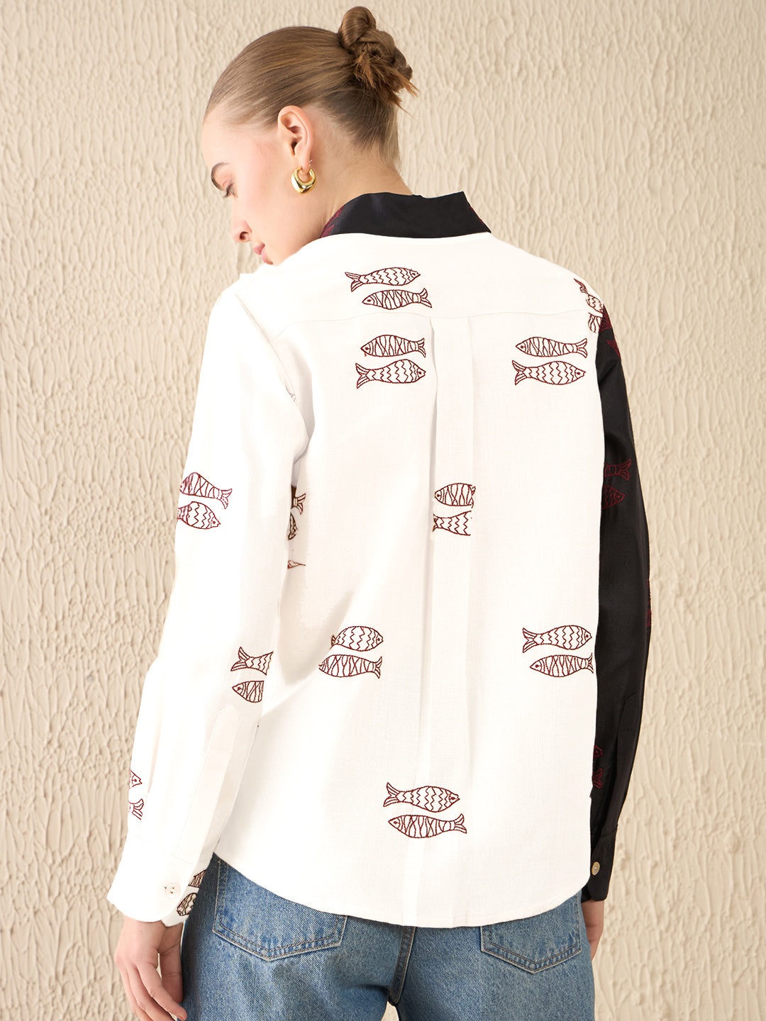 All Over Embroidered Cotton Shirt