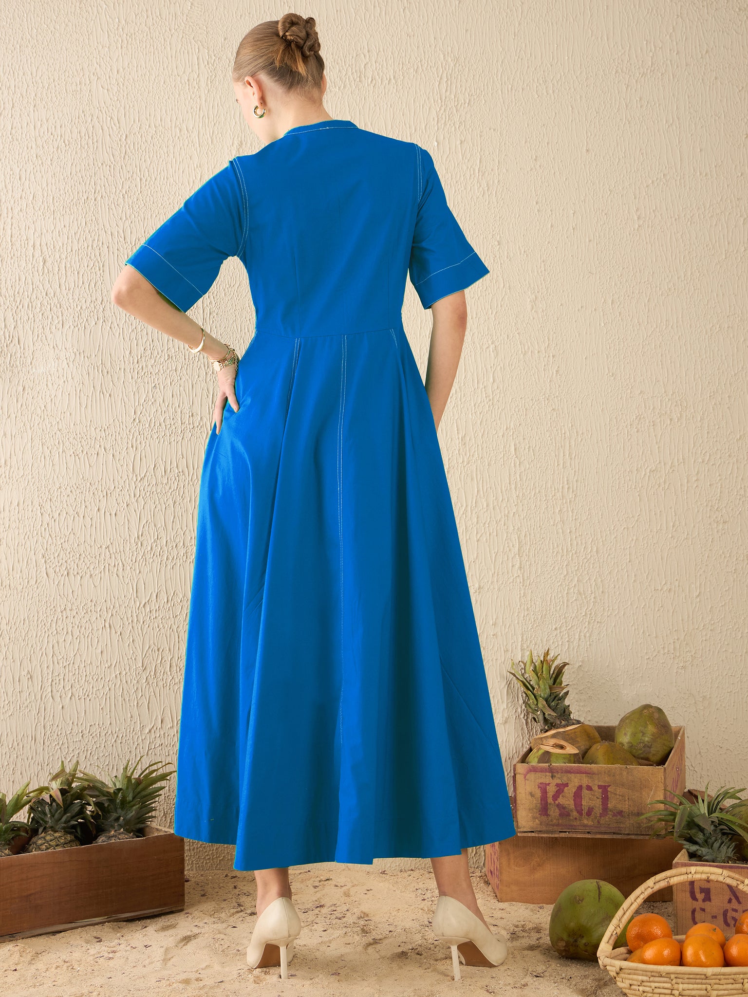 Corset Panelled Midi Dress - Uptownie