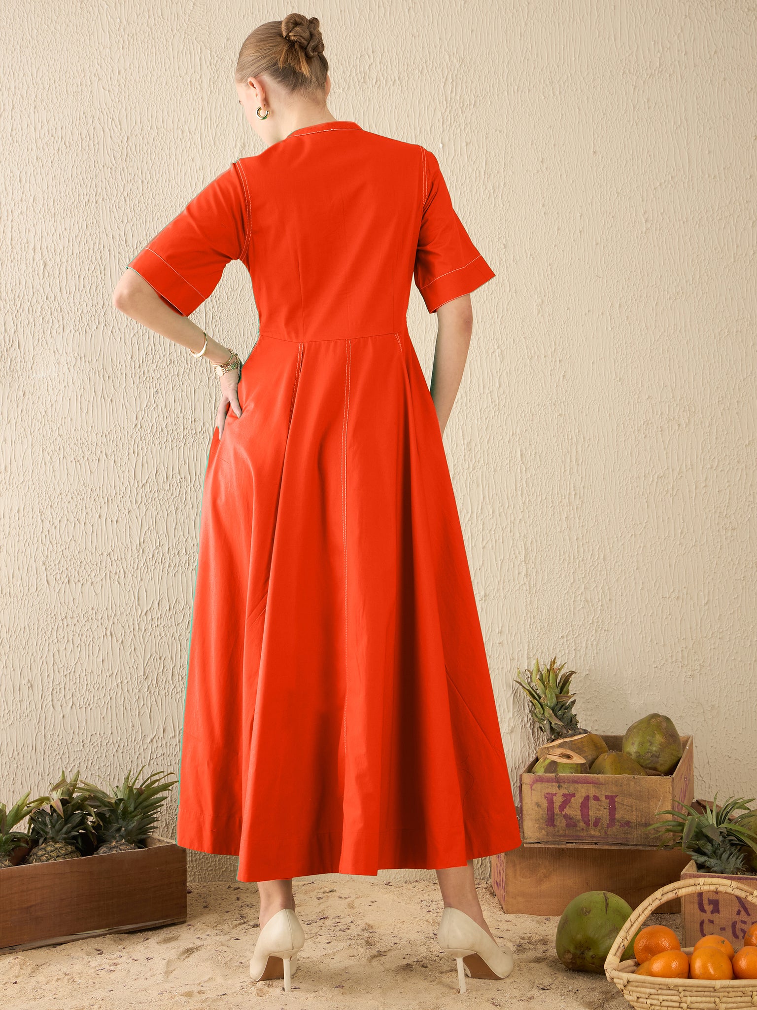 Corset Panelled Midi Dress