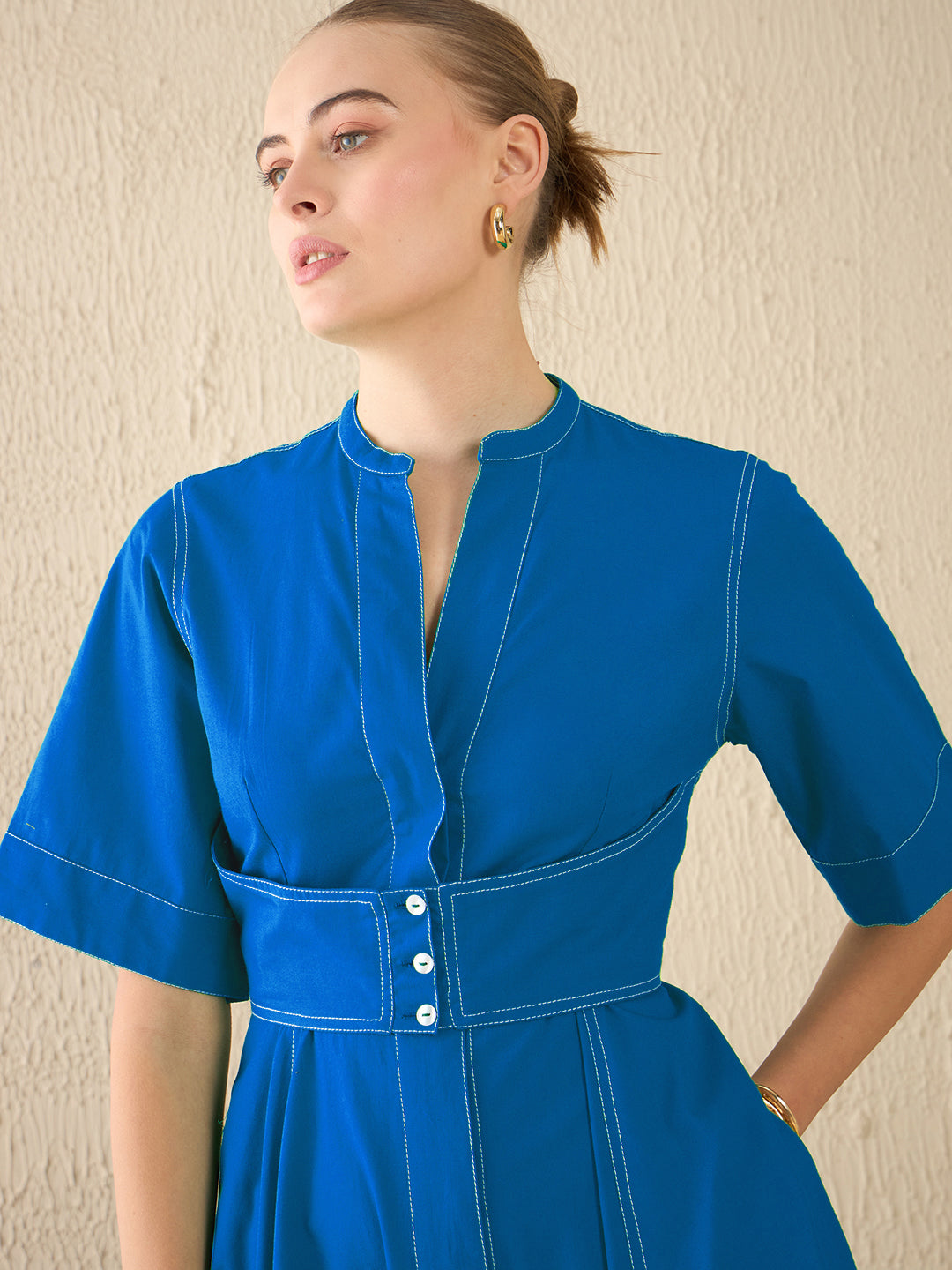Corset Panelled Midi Dress - Uptownie