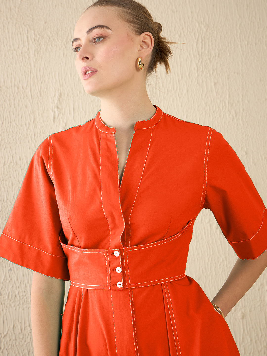 Corset Panelled Midi Dress