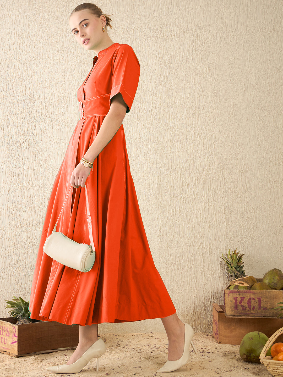 Corset Panelled Midi Dress