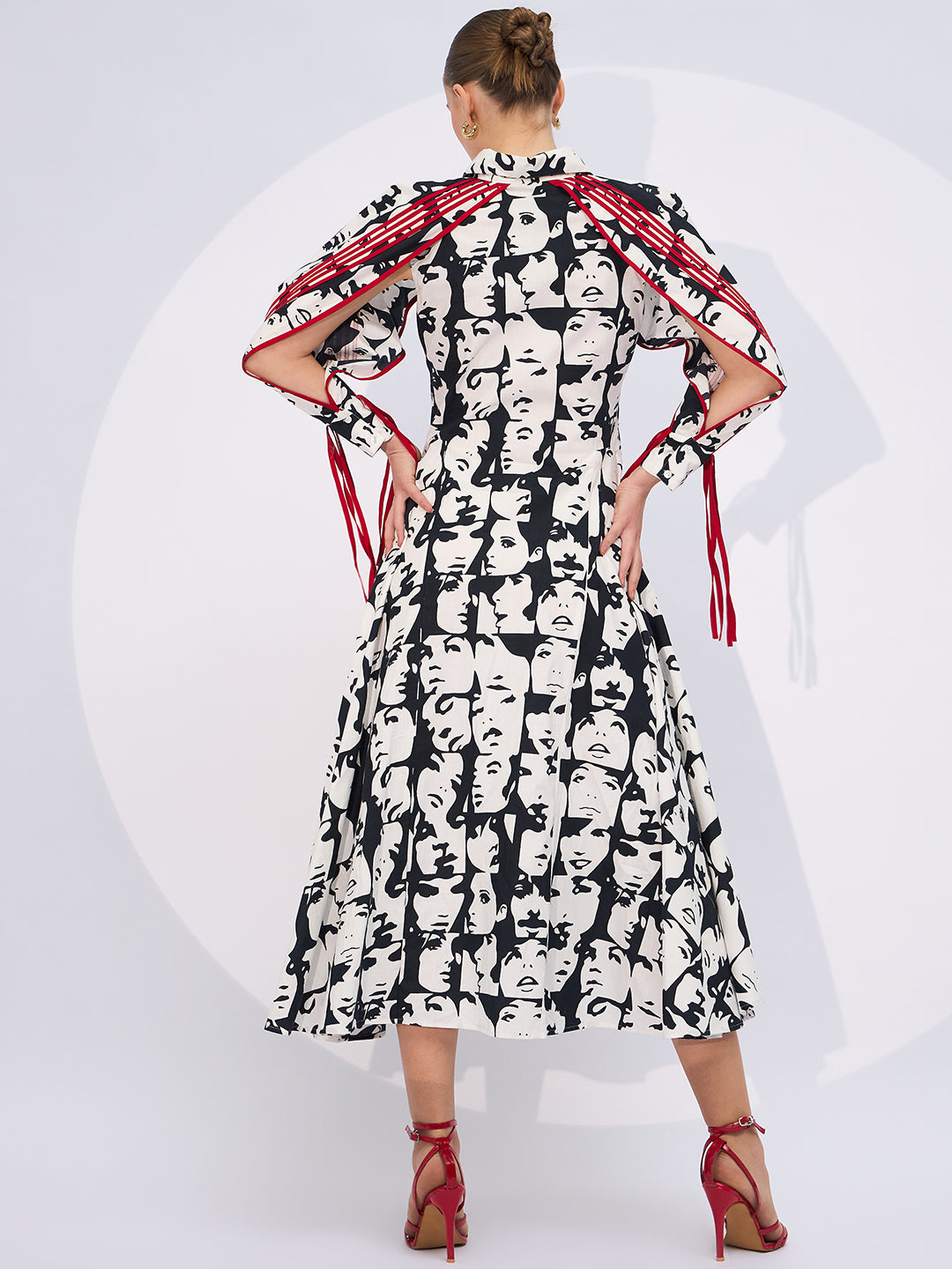 Cape Sleeves Midi Dress - Uptownie