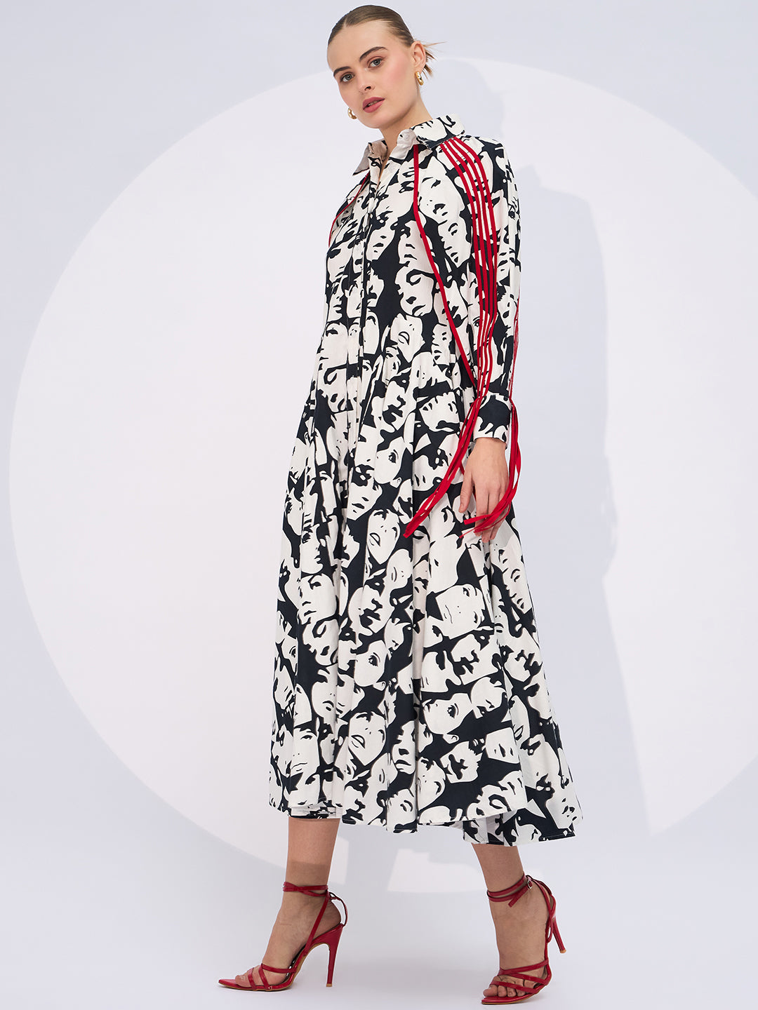 Cape Sleeves Midi Dress - Uptownie