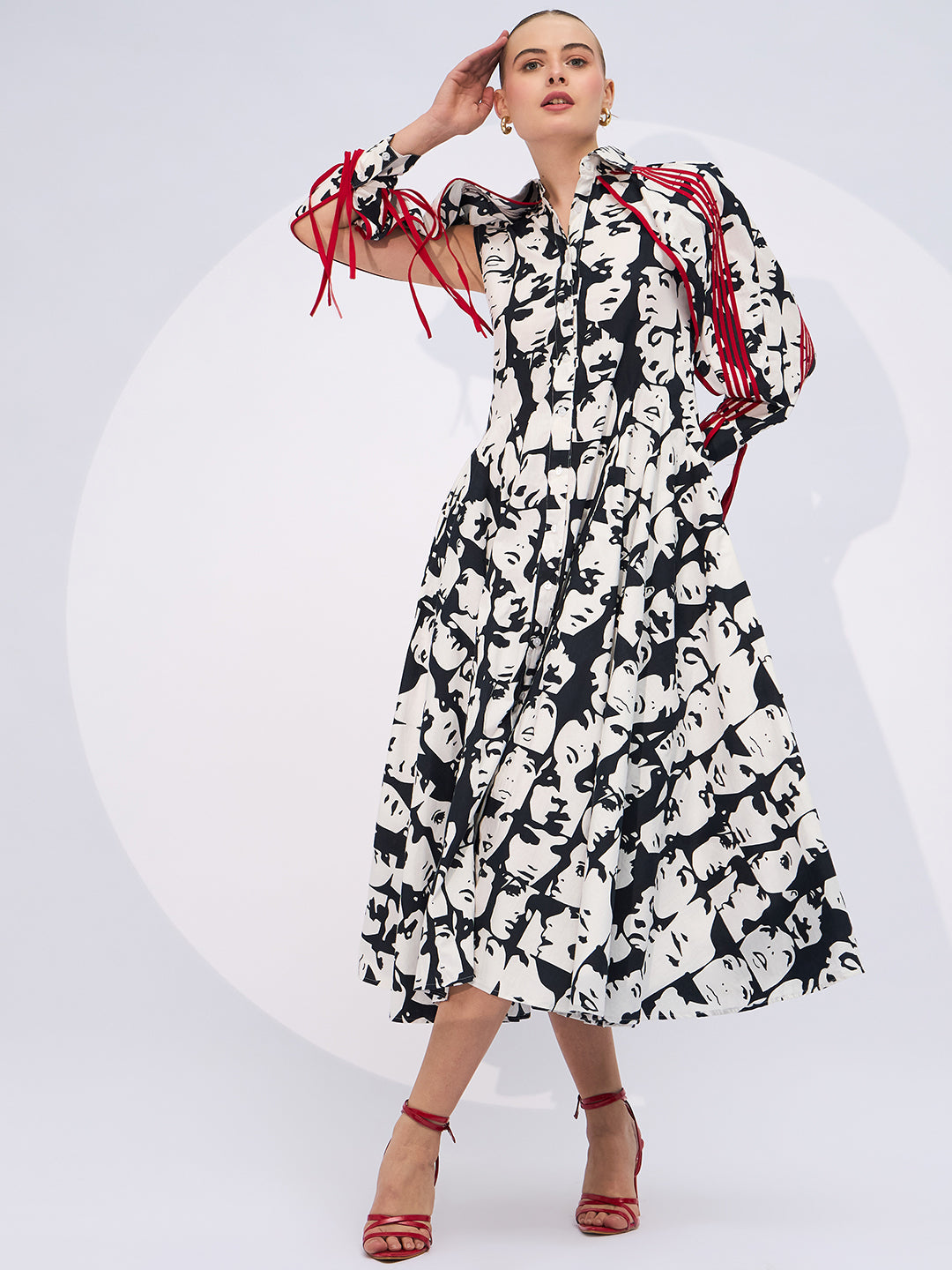 Cape Sleeves Midi Dress - Uptownie