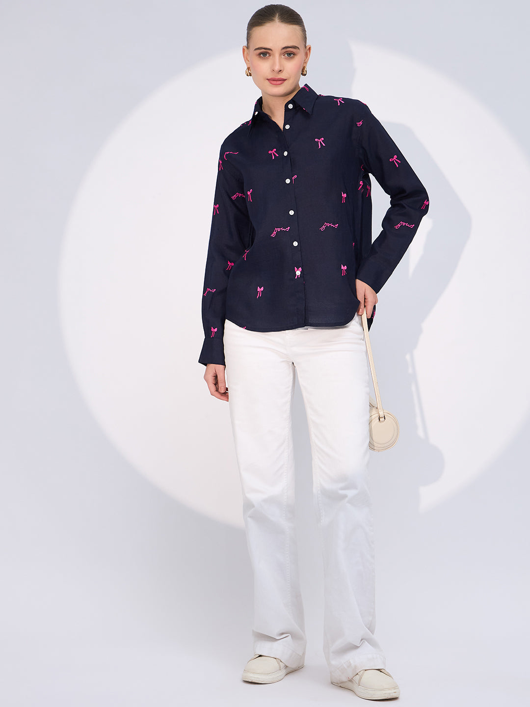 All Over Embroidered Cotton Shirt - Uptownie