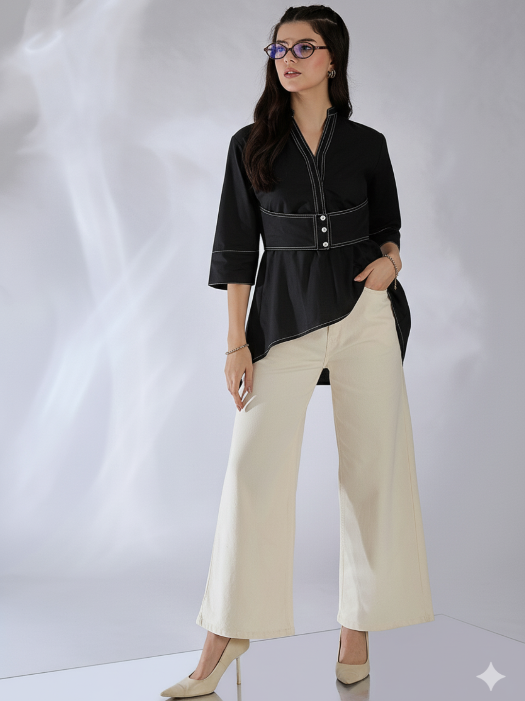 Corset Panelled Cotton Shirt