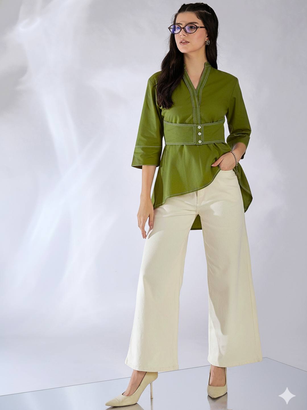 Corset Panelled Cotton Shirt