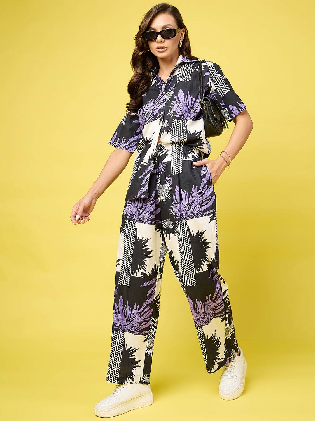 Printed Two Piece Cotton Coord Set - Uptownie