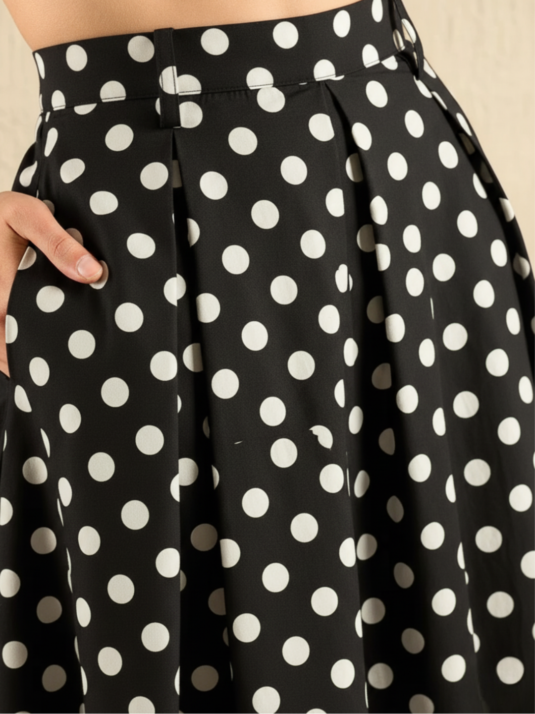 Pure Cotton Box Pleated Midi Skirt