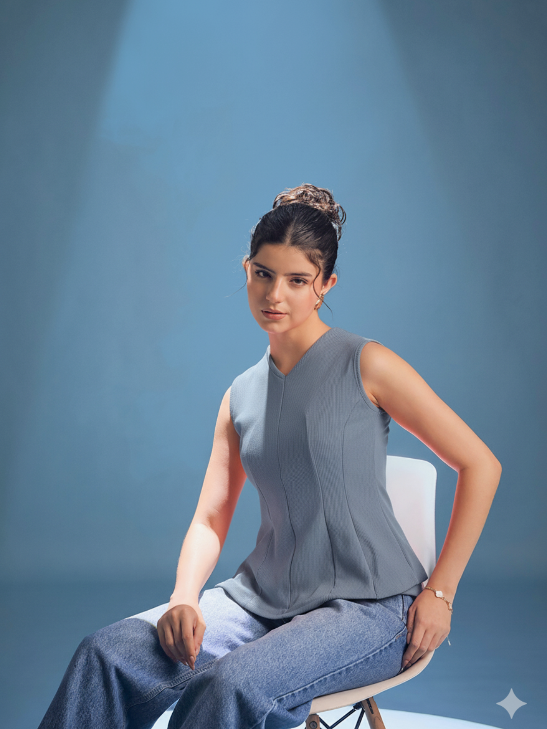 Stretchable Panelled Peplum Top - Uptownie