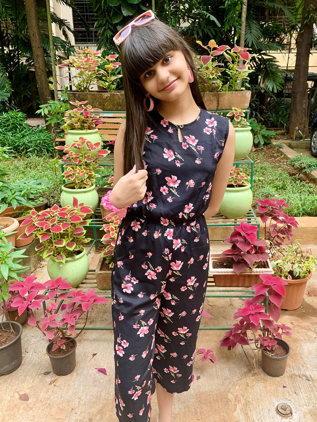 Elasticated key-hole Jumpsuit for Girls - Uptownie